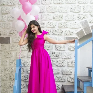 Pink Bow Long Dress